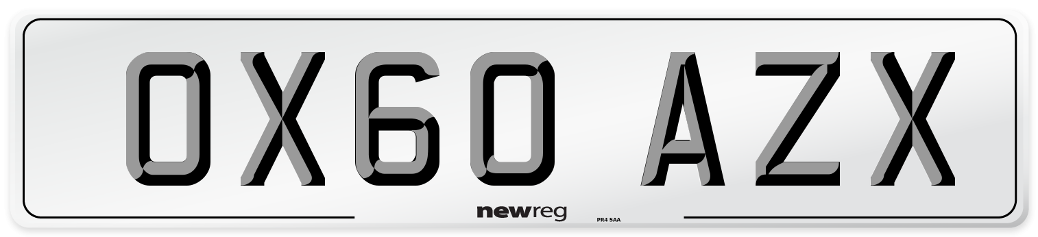 OX60 AZX Number Plate from New Reg